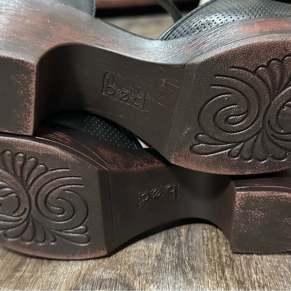 B.o.c. Born Concept Gia Women’s Black Heeled Leather Clog Size 10 - Picture 4 of 6